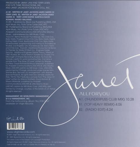 Janet Jackson All For You UK 12